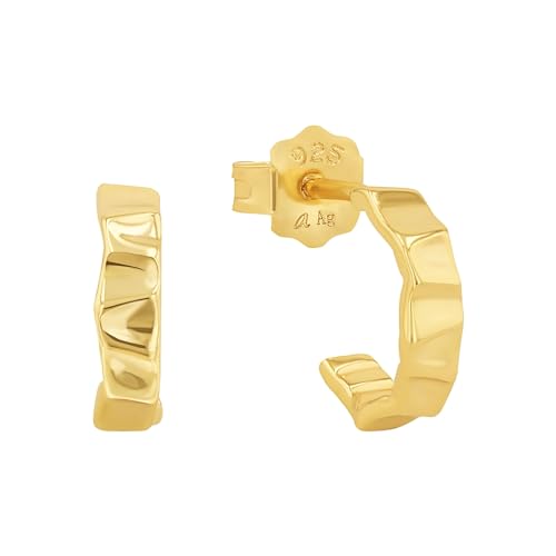 Amor Creolen 925 Sterling Silber Damen Ohrschmuck 1 cm Gold Kommt in Schmuck Geschenk Box 2032791