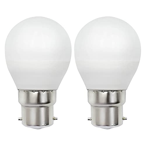 ZHENMING B22 Glühbirne LED Dimmbar Warmweiss 3000K 5W Ersetzt G45 Golfballform 40W 50W Leuchtmittel 230V B22D BC Bajonettfassung Stroboskopfreie Cap Lampen 2er Pack MEHRWEG