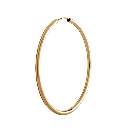 NKlaus Einzeln 585 Gold gelbgold Creole Ohrring Ohrschmuck 1 8mm rund Goldohrring 40mm 9031