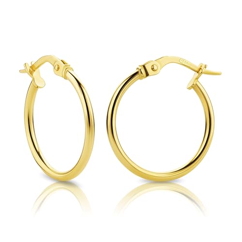 OROVI Ohrringe Gold- 14 karat 585 Gelbgold Goldene Creolen Damen Creolen Gold 18.5 mm Hypoallergene goldene Ohrringe Schmuck Damen Goldschmuck in Italien hergestellt- inkl. edler Schmuckbox