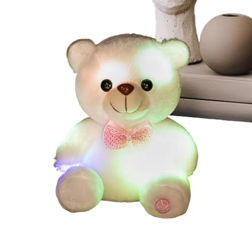 Diuyzoc Leuchtendes Kuscheltier - Farbenfroh Strahlende Niedliche Puppe Weiches Stofftier für Kinder mit LED Nachtlicht - Für Mädchen Erwachsene Als Trost Begleiter Wohnzimmer Schlafzimmer Sofa