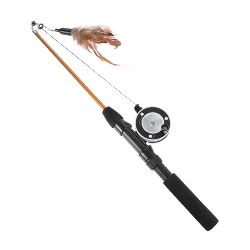 Gadpiparty Verstellbares Katzenspielzeug Angel mit Interaktivem Federteaser Katzenspielzeug zur Aktivierung des Jagdinstinkts Geeignet für Kätzchen und Haustiere Langlebiges Pet Supply