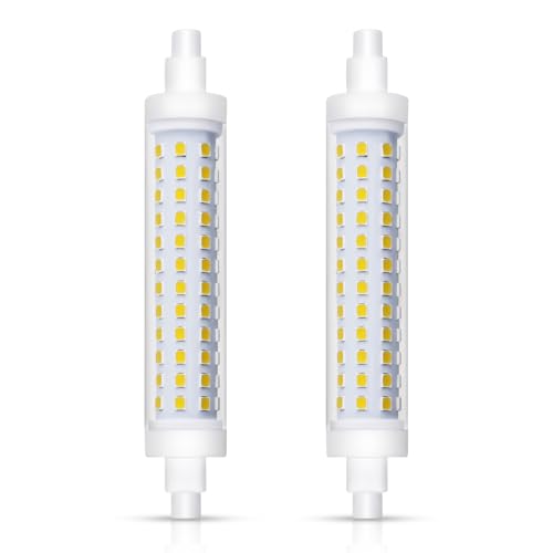 Akynite R7S 118mm LED 15W Kaltweiß 6000K 1540LM mit 96 SMD LEDs Halogenstab J118 R7S 100W-120W ersatz AC 220-240V LED Stablampe 118mm für Deckenfluter nicht dimmbar 2 Stück