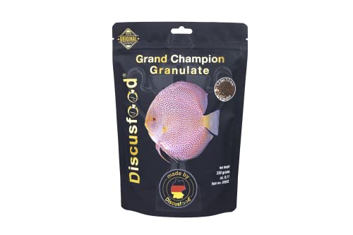 Premium Fischfutter Aquarium 230g FÜR WACHSTUM Intensive FARBENPRACHT - Grand Champion - sehr gut verträgliches Granulat - Aquarienfischfutter Diskus Futter für Fast alle Zierfische geeignet