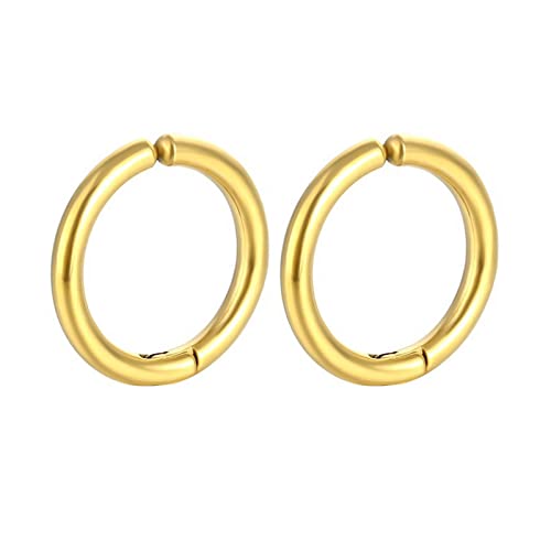 ANAZOZ Ohne Ohrlöcher Damen Goldrunde Form 14mm