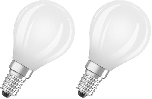 Osram Filament LED Lampe E14 Sockel Warmweiss 2700K Tropfenform 5.5W Ersatz für 60Wühbirne LED Retrofit CLASSIC P Packung 2