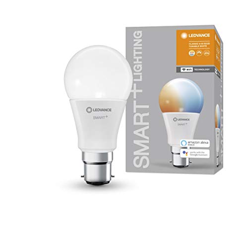 LEDVANCE Smarte LED-Lampe mit WiFi Technologie Sockel B22d Dimmbar Lichtfarbe änderbar 2700-6500K ersetzt Glühlampen mit 60 W SMART WiFi Classic Tunable White 1er-Pack