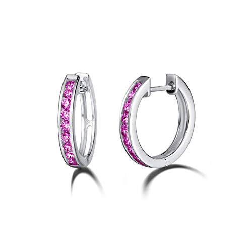  Runde Klein aus 925 Sterling Silberßgold Vergoldung Rundschliff Funkelnde Zirkonia Schmuck für Mädchen Durchmesser 18   Rot