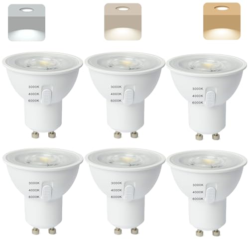 Brantoo GU10 LED Lampe 5W 50W Halogenlampe ersetzt 3 CCT einstellbar Warmweiß 3000K Neutralweiss 4000K Kaltweiß 6000K Glühbirnen Abstrahlwinkel 38 GU 10 Leuchtmittel Nicht Dimmbar Energiesparlampe