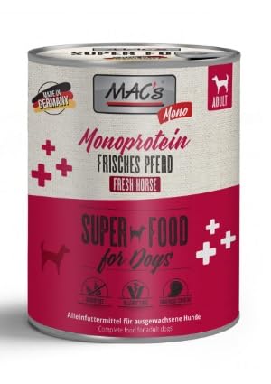 Mac S Dog Nassfutter für empfindliche und allergische Hunde Tierprotein 6 Dosen x 800 g Pferd