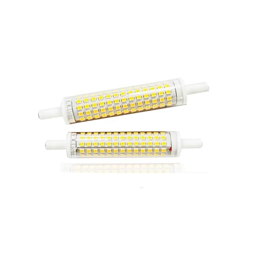 R7S LED 118MM Dimmbar 15W Glühbirne Neutralweiß 4000K Slim Linear 230V Licht 360 Leuchtenwinkel Ersatz 150W Halogen Stablampe J118 Strahler Leuchtmittel R7S Sockel Leuchtestoffröhre 2 Stück
