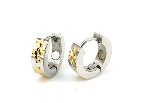 Energie Magnet Creolen bicolor Ohrcreolen klassisch elegant medizinischer Edelstahl nickelfrei allergiefrei 1 4 cm 2028 bi Maiju