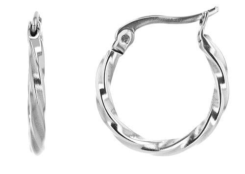 Akzent Wasserfeste Edelstahl Creolen für Damen 100% Wasserfest Hautverträglich Creole - Twist 2