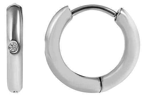 Akzent Valmi Damen-Creolen Ohrringe Ohrschmuck Edelstahl silberfarbig Simili 5130110
