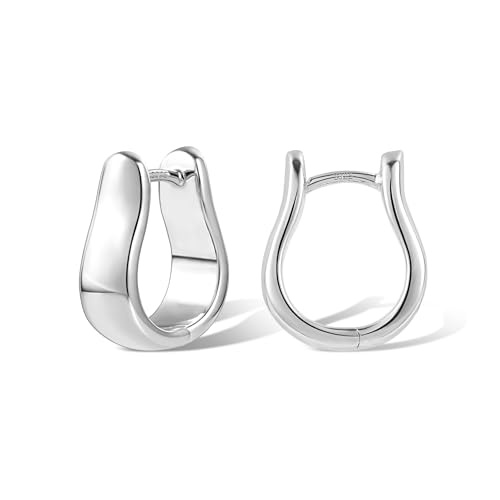  ASH S CHOICE Oval Klobig Leicht Breite Knorpel Huggie Kreolen Breite Wassertropfen