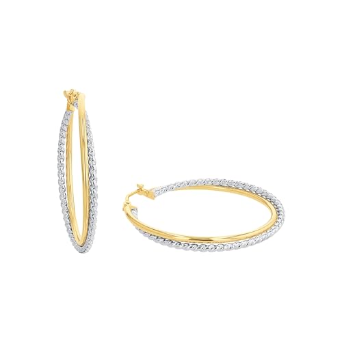 Amor Creolen Damen Ohrschmuck 3 6 cm Bicolor Kommt in Schmuck Geschenk Box 2013606