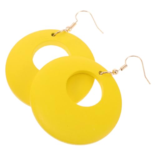 SAFIGLE Geometrische Holz Ohrringe Damen Leichte Große Creolen Hängeohrringe Retro Stil Trendiger Statement Schmuck Für Alltag Und Party