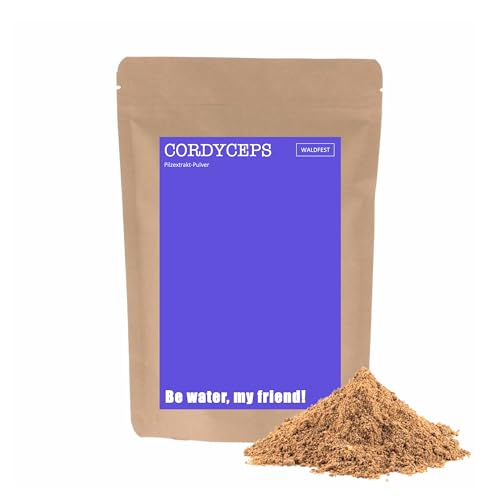 Cordyceps Pilzextrakt-Pulver - 100 g - vegan vegetarisch - Marke Waldfest - Vitalpilz - EU-abgefüllt und laborgetestet