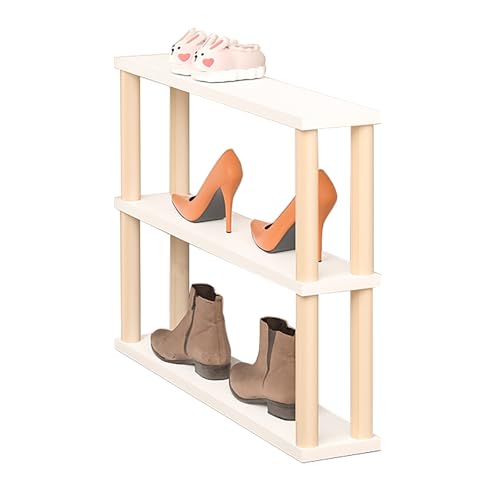 Schmales Schuhregal aus Holz platzsparend für Kinder und Eingangsbereich 3-stöckiges Design 40 cm Höhe 20 cm Schichtabstand stilvolle und funktionale Schuhaufbewahrungslösung