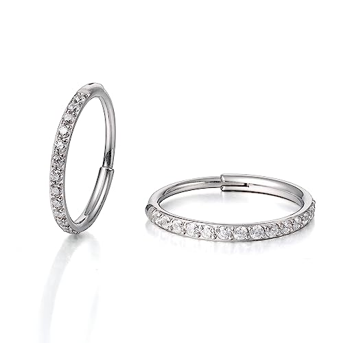 Limerencia Titan Kleine Creolen Ohrringe für Damen Herren Medizinische Hypoallergen Knorpel Huggie Ohrringe Set Lobe Nase Lippen Daith Helix Piercing Schmuck 8 10 12MM