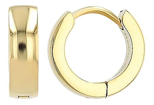 Akzent Wasserfeste Edelstahl Ohrringe Creolen in Gold für Damen 100% Wasserfest Hautverträglich