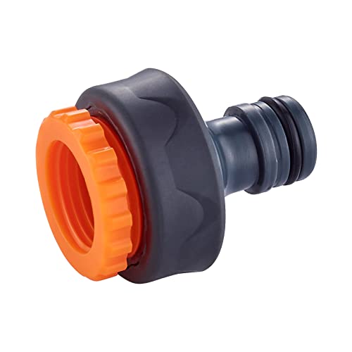 GRIFEMA GE1101 Premium Hahnverbinder für 1 2 3 4 Adapter Gewinde Spritzfreier Wasserfluss Frostsicher Grau Orange Klein