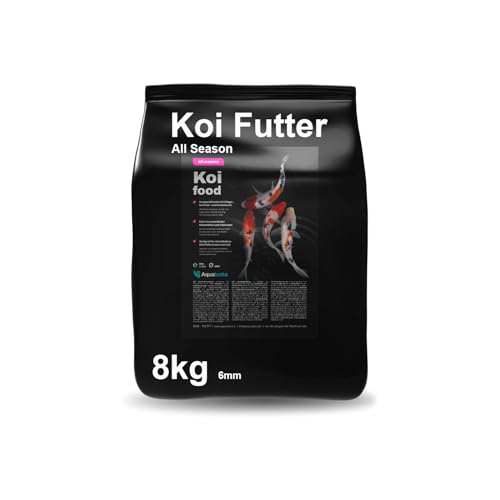 Aquabetta Koi Futter All Season 6mm - Professionelles Koifutter 8 Kg 21L - Koi-Fischfutter für das ganze Jahr Geringere Wasserbelastung Weniger Algen