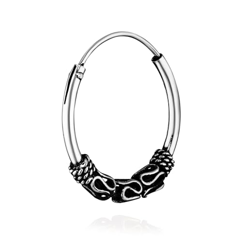 NKlaus Einzel 925 STERLING SILBER Keltische Celtic Gothic Creole 16mm 7244