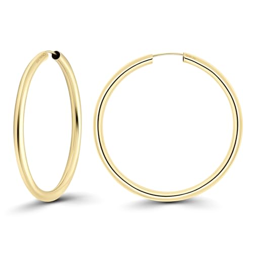 EDELIND Creolen 333 Echt Gold 40mm Goldene Ohrringe für Damen 8 Karat Gelbgold Hoop Creolen Set Breite 2 5 mm Basic Ohrschmuck für Frauen Mädchen mit Geschenk Box Made in Germany