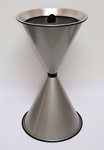 Standaschenbecher Diabola 71x40 cm silber Marke Szagato Made in Germany Industrie Standaschenbecher modern Design Aschenbecher groß stehend aus Metall für innen und außen wetterfest windfest