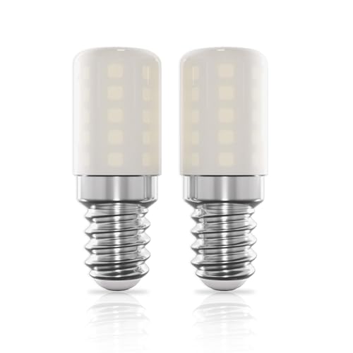 LUTW Kühlschranklampe E14 LED Lampe Kaltweiß 6000K Glühbirne E14 3W Ersetzt 30W Halogenbirne Mini Leuchtmittel für Kühlschränken Nähmaschinen Nachtlicht Nicht Dimmbar 2 Stück