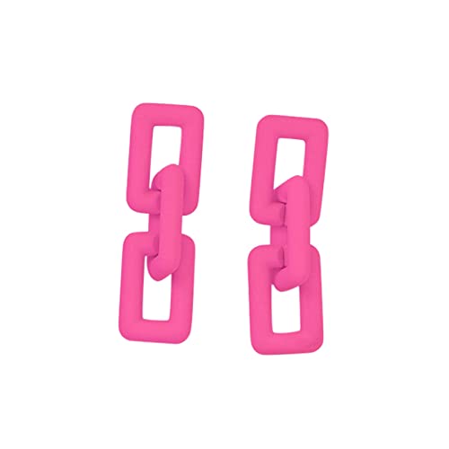 jieGorge Gold Creolen Für Mode Acryl Damen Retro Französisch Farbe Elegantes Temperament Reine Ohrringe Damen Ohrringe Goldene Ohrringe Damen Hot Pink One Size