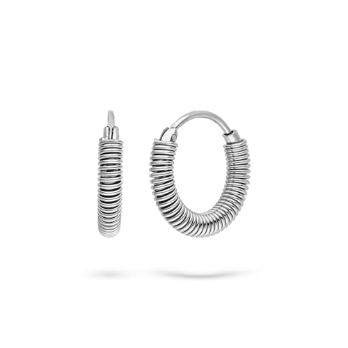 LIEBESKIND BERLIN Twist Creole - Creole aus Edelstahl - Silber - 1 7 cm - Scharnierverschluss - wasserfest hautfreundlich