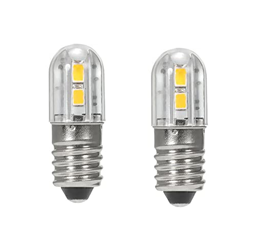 ShuoHui Schraubsockel E10 LED - Ersatz Beleuchtung kalt Weiß Sparlampe - 6V 4 SMD Chips 6000K Upgrade für Scheinwerfer Taschenlampen Taschenlampe 4