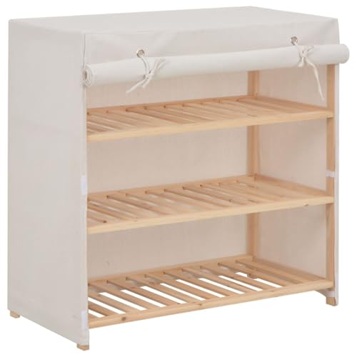 Gecheer Schuhschrank mit Abdeckung Weiß 79 x 40 x 80 cm Stoff Schuhregal Schuhablage für Eingangsbereich Wohnung Studentenwohnheim und Ordnungsliebende Haushalte248194