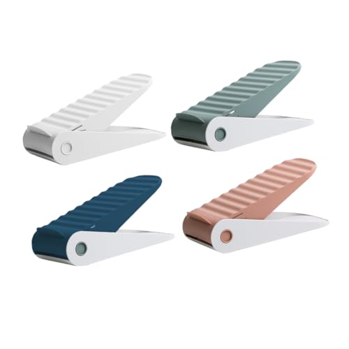 HEALSOPTHY 4 Stück Doppelstöckiges Schuhregal Kunststoff Platzsparender Schuhorganizer rutschfest für Damen Herren Kinder