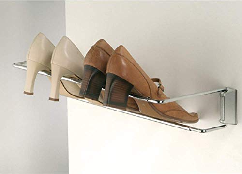 Gedotec Wand Schuhhalter Breite einstellbar 460 750 mm Stahl verchromt Schuhablage verstellbar zum selber bauen 1 Stück   Design Schuh Regal schmal die Wandmontage