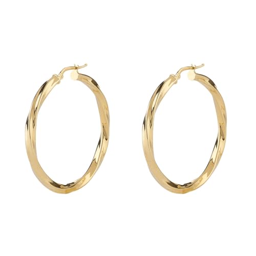 Guess Damen-Ohrringe Creolen Torchon Goldfarben JUBE04185JWYG