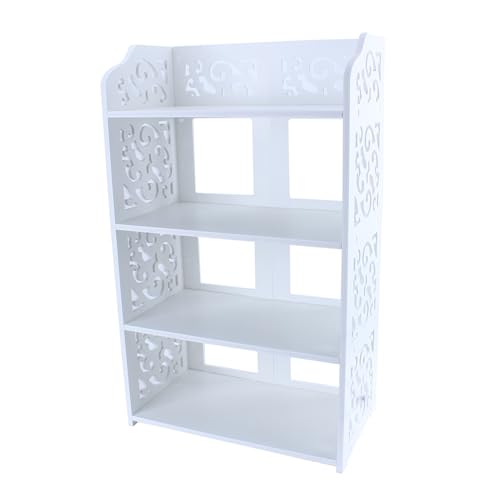 Greensen Schuhregal Schmal Schuhregale Weiß 4 Böden Badregal Holz Schuhschrank Regal Shoe Rack White Steckregal Aufbewahrungsregal für Wohnzimmer Badezimmer 40x23x71cm