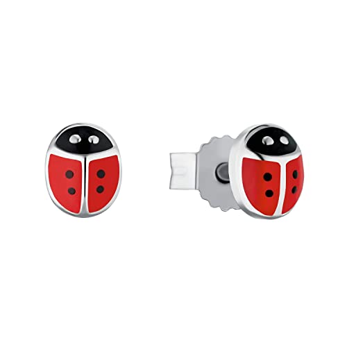 Amor Ohrstecker 925 Sterling Silber Mädchen Kinder Ohrschmuck 0 5 cm Silber Marienkäfer Kommt in Schmuck Geschenk Box 9211234