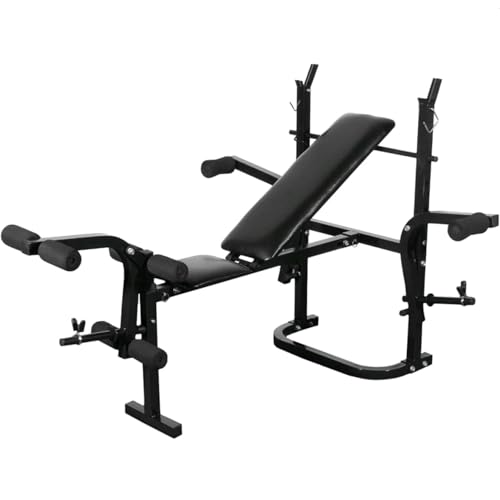 ShCuShan Multifunktionale Hantelbank für Zuhause Stahl Studio multifunktionale Hantelbank verstellbar Beinverlängerungen Butterfly Station Fitnessstudio zu Hause Langhantel Hantelbank