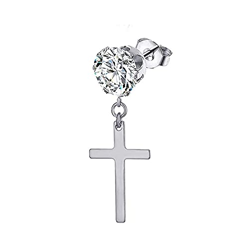 2 STÜCKE Kreuz Baumeln Hinged Manschette Piercing CZ Ohrstecker für Männer Frauen Silber Gold Ton Durability and Attraction