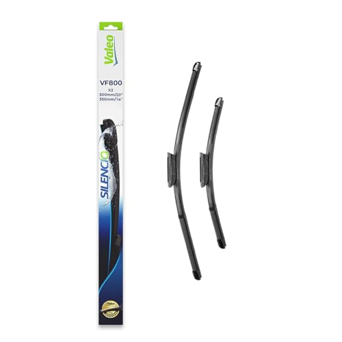 VALEO Silencio Wischer - VF800 - Leistungsstarke hervorragende Sicht auf der Straße einfache Montage - originale Flachblätter 500mm 350mm - Vorne - Set mit 2 Wischerblättern - 577800