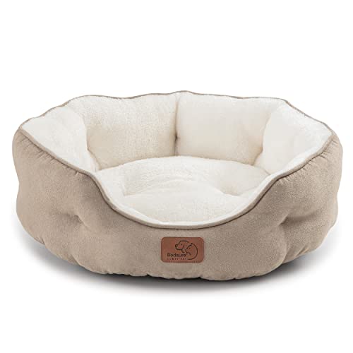 BEDSURE Katzenbett waschbar Bettchen   63x53x20cm Bett Zweiseitig Innenkissen Katzenschlafplatz für oder kleine Hunde Kamel