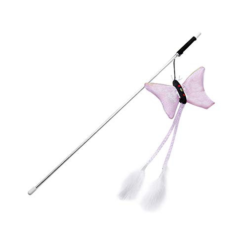 KingbeefLIU Haustier Kätzchen Teaser Spielen Stick Rod Stab Scratch Interaktives Workout Zu Hause Interagiert Rosa