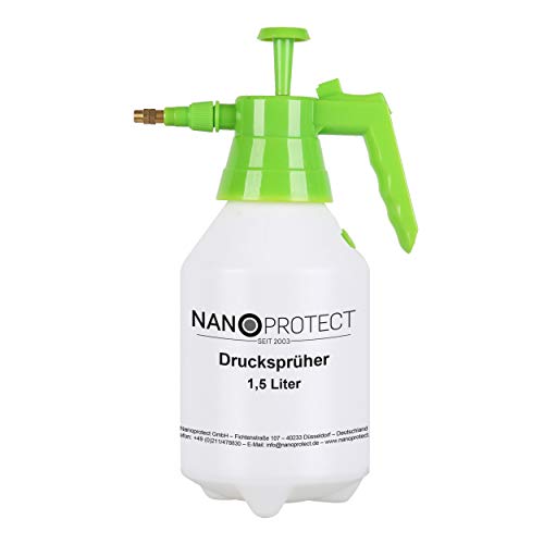 Nanoprotect Handsprüher 1 5 Liter Drucksprüher mit Verstellbarer Messingdüse Pumpsprüher Gartenspritze