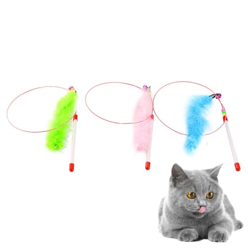 GALPADA 3stücke Federwedel Für Katzen Mit Stahldraht Und Kunststoffgriff Bunte Flirtstabs Als Interaktives Katzenspielzeug Für Hause Verhindert Kratzen An Möbeln