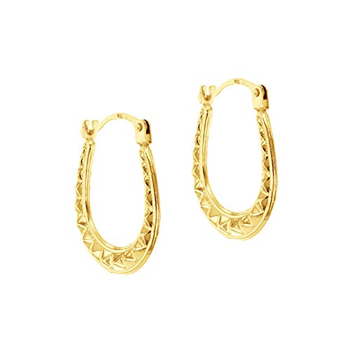 Tuscany Damen-Creolen 9 Karat 375 Gelbgold Patterned 1.53.3839