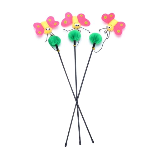 POPETPOP 3stücke Teiliges Interaktives Katzen-Spielzeug Schmetterling Katztastischer Spaß Für Aktives Und Training Von Kätzchen Und Katzen Fördert Die Und Stärkt Die Bindung Zu Ihrem