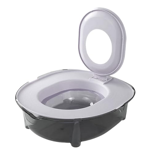 Katzentoilette Große Katzentoilette herausnehmbar spritzwassergeschützte geruchshemmende -Toilettenschale auslaufsichere halbgeschlossene hochseitiges Siebbecken für den